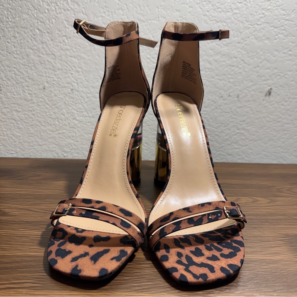Shoedazzle Women Dress Sandals Melisande Leopard Size 8.5 LPN 0217-52-1974